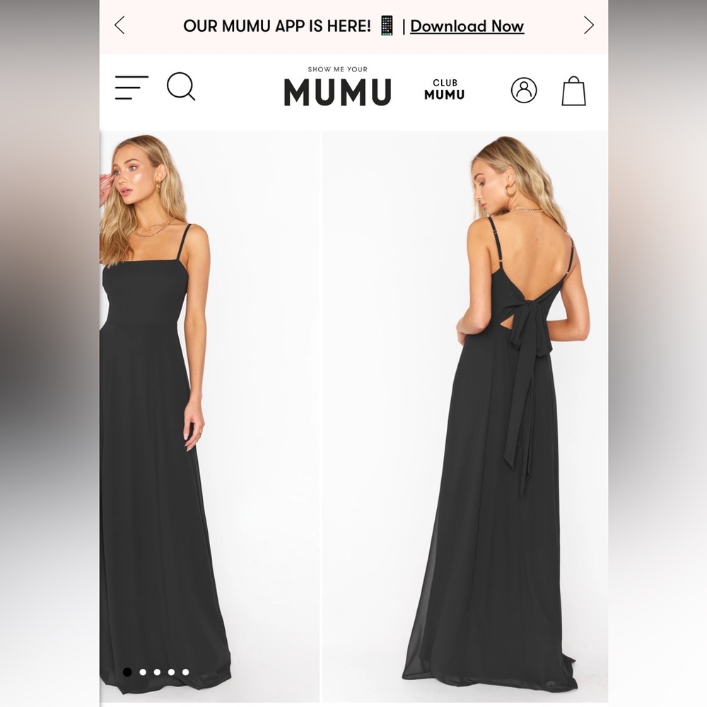 Show Me Your MuMu Lauren Bridesmaid Dress Black size Small like new